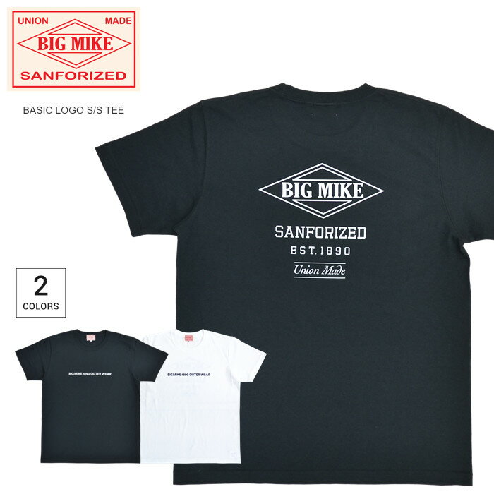 【割引クーポン配布中】 BIG MIKE ビッグマイク Tシャツ BASIC LOGO S/S TEE 半袖 カットソー トップス メンズ S-XL ブラック ホワイト 102128406 【単品購入の場合はネコポス便発送】【RCP】