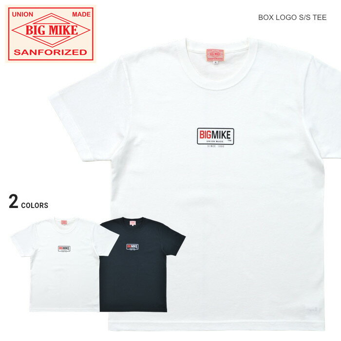 【割引クーポン配布中】 BIG MIKE ビッグマイク Tシャツ BOX LOGO S/S TEE 半袖 カットソー トップス メンズ M-XL ブラック ホワイト 102228404 【単品購入の場合はメール便発送】【RCP】