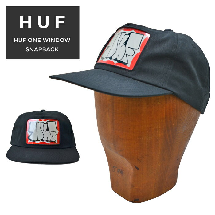 楽天NAKED-STORE【割引クーポン配布中】 HUF （ハフ） キャップ HUF ONE WINDOW SNAPBACK HAT CAP 帽子 スナップバックキャップ 5パネルキャップ ブラック HT00607 【あす楽対応】【RCP】