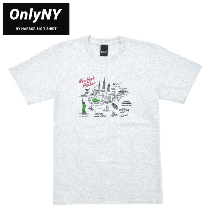 【割引クーポン配布中】 ONLY NY (オンリーニューヨーク) Tシャツ NY HARBOR S/S T-SHIRT 半袖 カットソー トップス メンズ S-XL アッシュ グレー 【単品購入の場合はメール便発送】【RCP】