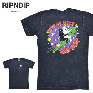 【割引クーポン配布中】 RIPNDIP (リップンディップ) Tシャツ STAR GAZER TEE 半袖 カットソー トップス S-XL ブラック RND6076 【単品購入の場合はネコポス便発送】【RCP】