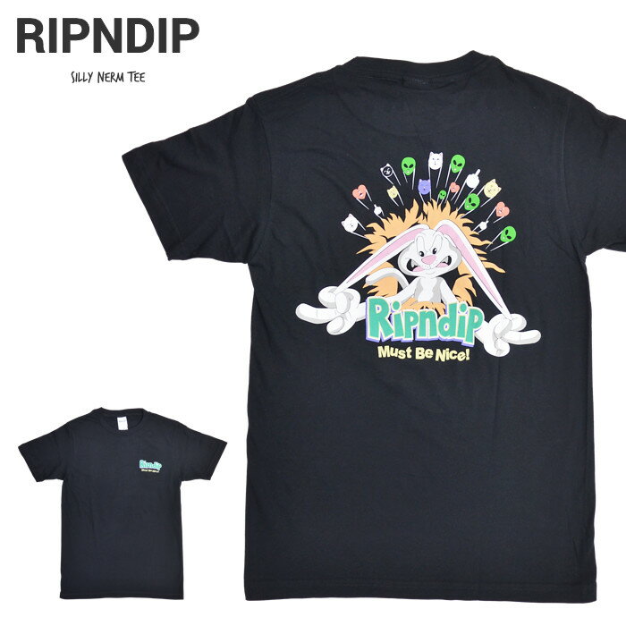  RIPNDIP (リップンディップ) Tシャツ SILLY NERM TEE 半袖 カットソー トップス S-XL ブラック RND6074 