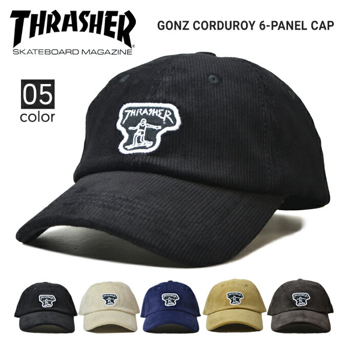 スラッシャー 帽子 メンズ 【割引クーポン配布中】 THRASHER (スラッシャー) GONZ CORDUROY 6-PANEL CAP キャップ 6パネルキャップ ストラップバックキャップ 帽子 メンズ レディース ユニセックス ストリート スケート 18TH-C50 【あす楽対応】【RCP】