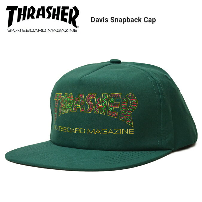 スラッシャー 帽子 メンズ 【割引クーポン配布中】 THRASHER (スラッシャー) DAVIS SNAPBACK CAP キャップ 5パネルキャップ スナップバックキャップ 帽子 ストリート スケート 【あす楽対応】【RCP】【バーゲン】