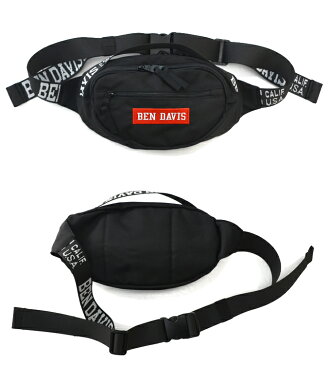 【割引クーポン配布中】 BEN DAVIS (ベンデイビス) LOGO TAPE WAIST BAG ショルダーバッグ ウエストバッグ ボディバッグ 鞄 メンズ レディース ユニセックス BDW-9306 【ネコポス便発送で送料無料】【RCP】