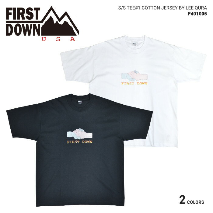 楽天NAKED-STORE【割引クーポン配布中】 FIRST DOWN USA （ファーストダウン） Tシャツ S/S TEE #1 COTTON JERSEY BY LEE QURA 半袖 カットソー トップス メンズ M-XL ブラック ホワイト F401005C 【単品購入の場合はネコポス便発送】【RCP】【バーゲン】