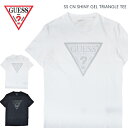 【割引クーポン配布中】 GUESS (ゲス) Tシャツ SS CN SHINY GEL TRIANGLE LOGO TEE 半袖 カットソー トップス メンズ M-XL ブラック ホワイト M3GI33J1314 【単品購入の場合はネコポス便発送】【RCP】