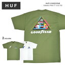 【割引クーポン配布中】 HUF × GOODYEAR (ハフ × グッドイヤー) Tシャツ GRAND PRIX TT S/S TEE 半袖 カットソー トップス メンズ M-XL ホワイト オリーブ TS02117 【単品購入の場合はネコポス便発送】【RCP】