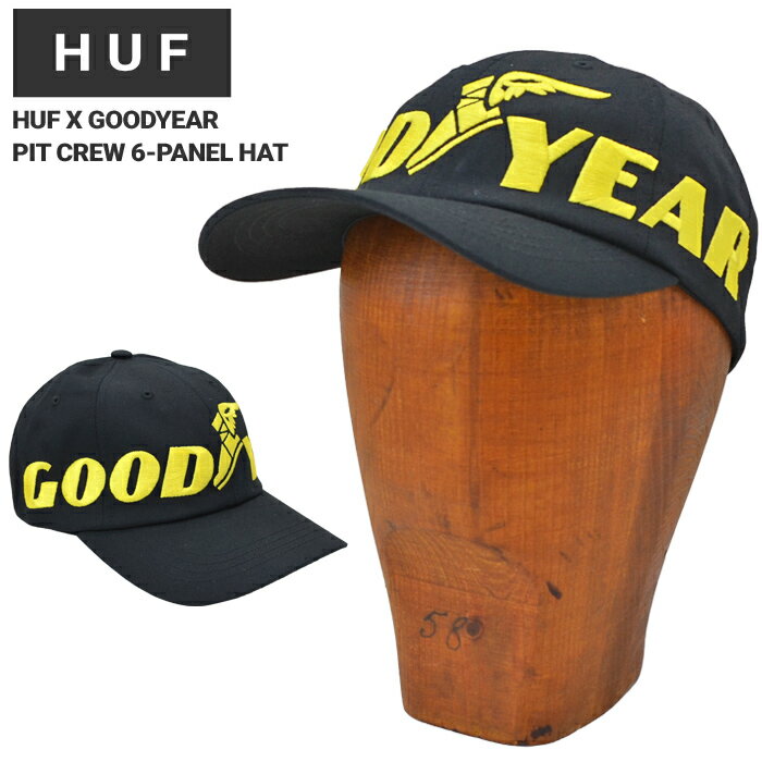 【割引クーポン配布中】 HUF × GOODYEAR (ハフ × グッドイヤー) キャップ PIT CREW 6-PANEL HAT CAP 帽子 ストラップバックキャップ 6パネルキャップ HT00762 【あす楽対応】【RCP】