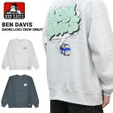  BEN DAVIS (ベンデイビス) スウェット SMOKE LOGO CREW SWEAT トレーナー フリース M-XL ブラック オートミール C-23780063 