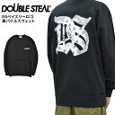 【割引クーポン配布中】 DOUBLE STEAL (ダブルスティール) スウェット DSペイズリーロゴ 裏パイルスウェット SWEATSHIRT クルーネック トレーナー フリース 長袖 トップス メンズ M-XL ブラック 934-14035 【あす楽対応】【RCP】