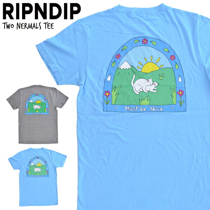 【割引クーポン配布中】 RIPNDIP (リップンディップ) Tシャツ TWO NERMALS TEE カットソー クルーネックTシャツ ティーシャツ ストリート スケート メンズ 【単品購入の場合はネコポス便発送】【RCP】