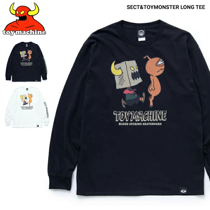 【割引クーポン配布中】 トイマシーン TOY MACHINE ロンT SECT TOYMONSTER LONG TEE SKB3 COLLAB. 長袖 Tシャツ カットソー トップス メンズ M-XL ブラック ホワイト STMFDLT8 【単品購入の場合はネコポス便発送】【RCP】