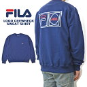 楽天NAKED-STORE【割引クーポン配布中】 FILA HERITAGE （フィラ ヘリテージ） LOGO CREWNECK SWEAT SHIRT クルーネック スウェット トレーナー フリース ネイビー M-XL FM9772 【あす楽対応】【RCP】【バーゲン】