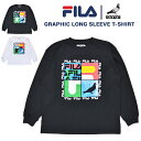 楽天NAKED-STORE【割引クーポン配布中】 FILA HERITAGE × STAPLE （フィラ ヘリテージ × ステイプル） ロンT GRAPHIC L/S T-SHIRT Tシャツ TEE 長袖 カットソー メンズ M-XL ブラック ホワイト FM9884 【単品購入の場合はネコポス便発送】【バーゲン】