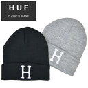 ハフ  帽子 メンズ 【割引クーポン配布中】 HUF (ハフ) ビーニー CLASSIC H BEANIE ニットキャップ 帽子 ニット帽 ブラック グレー BN00083 【ネコポス便発送で送料無料】【RCP】