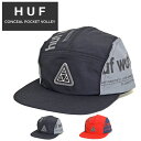 楽天NAKED-STORE【割引クーポン配布中】 HUF （ハフ） キャップ CONCEAL POCKET VOLLEY HAT 帽子 ストラップバックキャップ 5パネルキャップ CAP ブラック レッド HT00445 【あす楽対応】【RCP】【バーゲン】