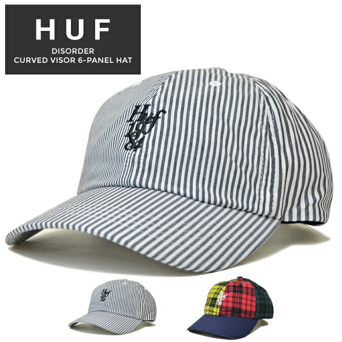  HUF (ハフ) キャップ DISORDER CURVED VISOR 6-PANEL HAT 帽子 ストラップバックキャップ 6パネルキャップ CAP ホワイト マルチ HT00442 