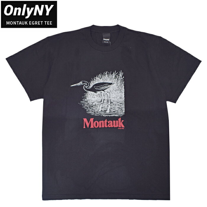 ONLY NY (オンリーニューヨーク) Tシャツ MONTAUK EGRET S/S T-SHIRT 半袖 カットソー トップス メンズ M-XL ブラック 