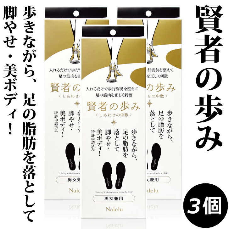 楽天Nalelu　楽天市場店賢者の歩み インソール 3個セット （Sサイズ 23.0-24.5cm） 中敷き 男女兼用 シークレットインソール かかと 歩行 土踏まず 立方骨 足裏 足底 ウォーキング トレーニング 衝撃吸収 足 脚 けが シューズ スニーカー 靴　特許申請済み 立ち仕事 黒【Nalelu（ナレル）公式】