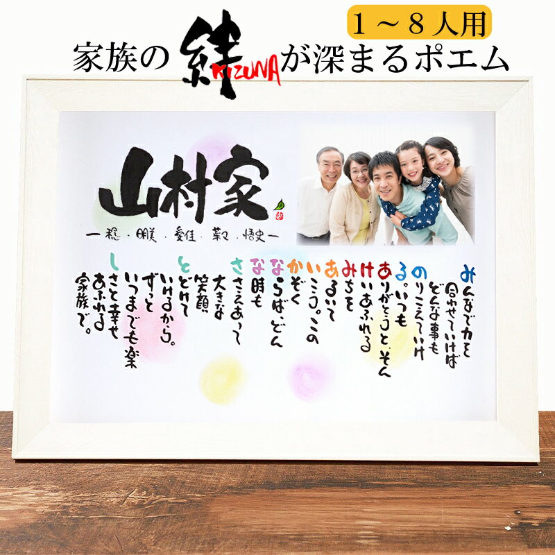 新築祝い お名前ポエム 写真入り【1〜8人用】家族ポエム 名前ギフト詩 名前入り ポエム ネームポエム 名入れ プレゼント 家族の名前入り 名前の詩 結婚記念日...