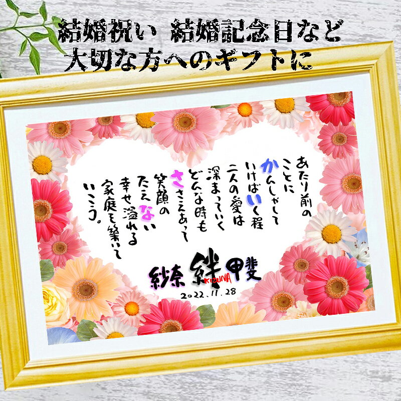 結婚祝い ユニーク 結婚記念日 ネームポエム 彼氏 彼女 カップル 男性 女性 ウエディング ご両親 名前ギフト詩 お名前 ポエム 名前入り ポエム 名入れ プ...