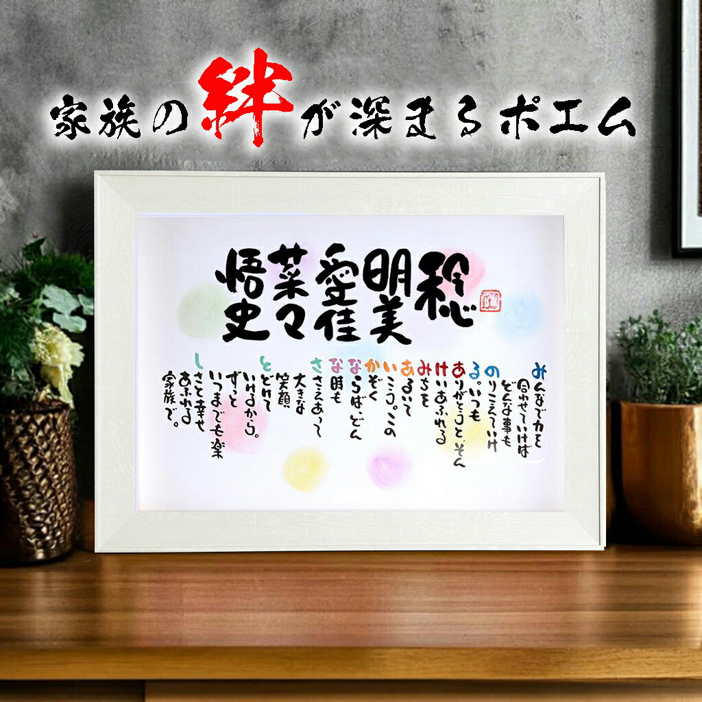 新築祝い 結婚記念日【1〜5名用】家族 感謝ポエム 名前入り ポエム ネームポエム 名前ギフト詩 お名前 ポエム 両親 誕生日 家族 夫婦 恋人 退職祝い 結婚...