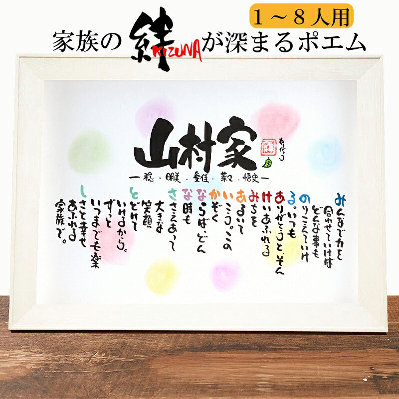 新築祝い【1〜8人用】名前入り 家族ポエム 名前ギフト詩 ネームポエム お名前 ポエム 家族 結婚記念日 名前詩 名前ポエム 退職祝い 紙婚式 銀婚式 金婚式 ...