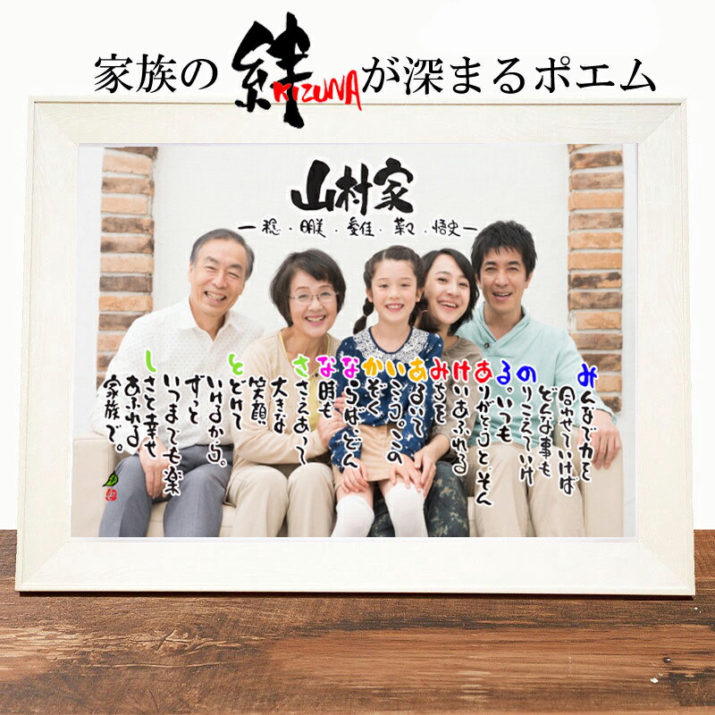 新築祝い 写真入り【1〜5人用】名前入りポエム 名前ギフト詩 ネームポエム 名前入りの詩 家族 結婚記念日 ダイヤモンド婚式 退職祝い 紙婚式 銀婚式 金婚式 ...
