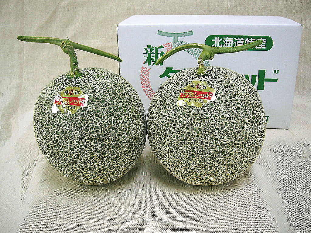 秋の女王メロン職人の逸品新夕張レッドメロン【秀品】大玉約1,6Kg日原メロン2玉のサムネイル