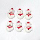 ※アウトレット※【6個セット】クリスマス デコパーツ 雪だるま ゆきだるま スノーマン デコ パーツ 手芸用品 プラスチック (メール便可)