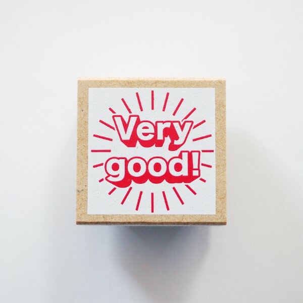 ティーチャースタンプ はんこ E:1604-217 Very good! ベリーグッド とても良い 集中線 文字 イラスト 評価 先生 学校 会社 TEACHER STAMPS 見ました ラバースタンプ 木製はんこ こどものかお KODOMONOKAO (メール便可!)
