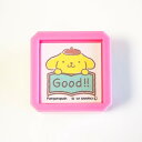 サンリオキャラクターズ浸透印 SQ スタンプ はんこ 2411-008 ポムポムプリン GOOD プリン ノート グッド 評価 学校 塾 習い事 サンリオ オレンジ 橙色 orange Sanrio characters pre-inked stamp こどものかお KODOMO NO KAO (メール便不可)