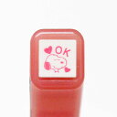 スヌーピーワンポイント浸透印 はんこ A:2203-002 スヌーピー OK ハート ♡ オッケー オーケー 顔 コーラルピンク 薄桃色 クリアピンク pink coral スタンプ SNOOPY こどものかお KODOMO NO KAO (メール便可!!)