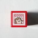 ミニ☆ポンSTAMP スタンプ浸透印 はんこ 0545-016 ハリネズミ GOOD！ □ グッド ウインク 片手上げ 評価 はりねずみ 針鼠 ヘッジホッグ hedgehog レッド red 赤色 ミニポン こどものかお KODOMO NO KAO　(メール便可!!)