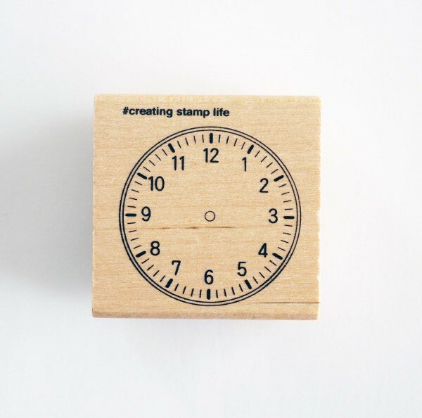 I&#9829;STAMP アイラブスタンプ はんこ F:1633-002 時計 時間 clock 丸 ◯ 木製はんこ　こどものかお KODOMONOKAO　(メール便可！)