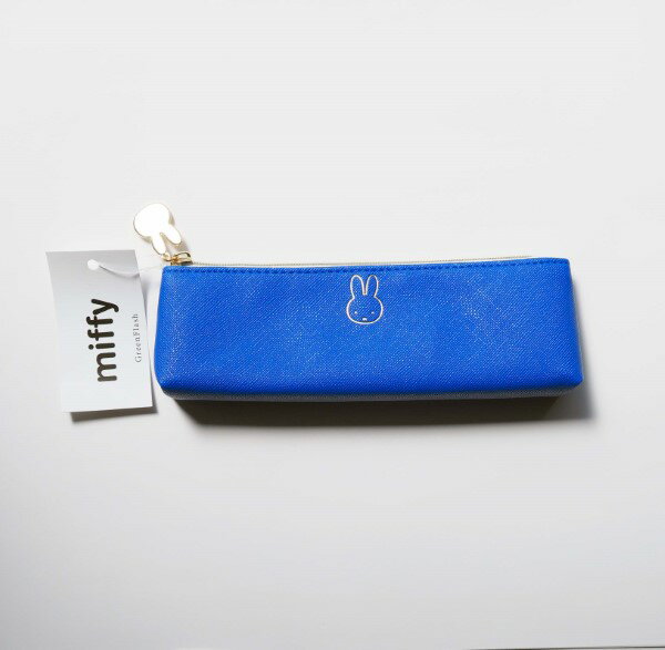 【在庫限り!】 miffy ミッフィー ペンポーチ 合皮 PenPouch BM-038 [face/navy] obake おばけ ネイビー 紺色 お化け ペン 筆記用具　うさこちゃん ブルーナ 絵本 イラスト Bruna　グリーンフラッシュ GreenFlash (メール便可!!)のサムネイル