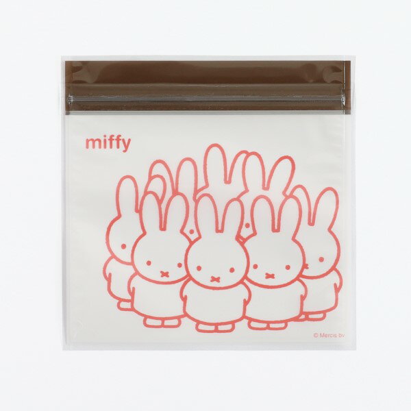 miffy ミッフィー ジッパーバッグ  BM-239 グレー 灰色 黒 ブラック 集合 チャック付きビニール袋 ふくろ ZipperBag ジップロック プレゼント ギフト 梱包 包装　うさこちゃん ブルーナ 絵本 イラスト Bruna　グリーンフラッシュ GreenFlash (メール便可)