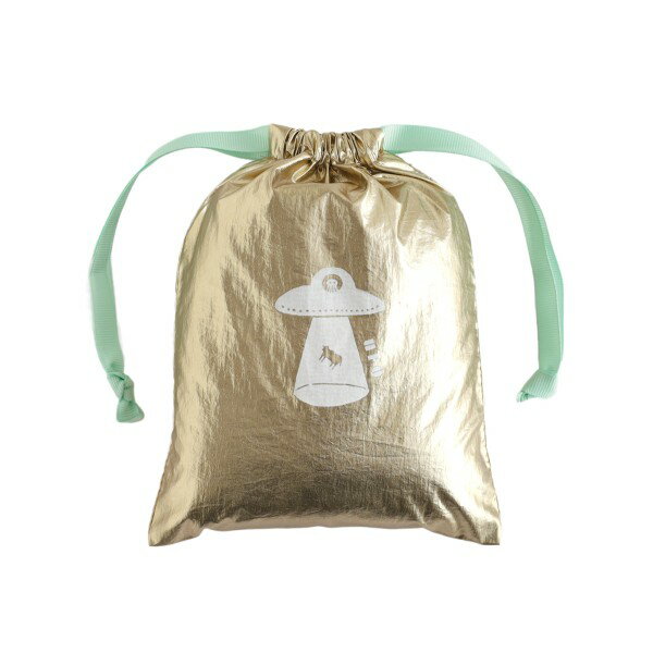 ミカクニン 巾着 MN-024 [UFO] 巾着袋 ユーフォー UAP 宇宙人 牛 未確認 生物 不思議 おもしろ おしゃ..