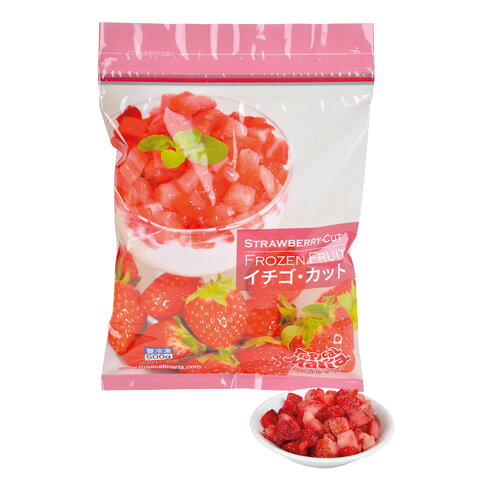 冷凍イチゴ・カット 500g／大容量／ジップ付袋／いちご／ストロベリー／トッピング／デザート／スムージー／ジャムのサムネイル