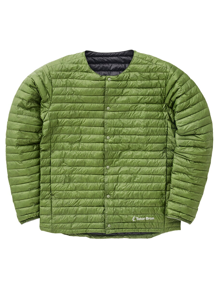 ★Teton Bros. ティートンブロス HYBRID INNER DOWN HOODYJACKET (MEN)　ハイブリッドインナーダウンジャケット（メンズ）　ライトダウン　GREEN　グリーン　軽量　撥水ダウン　遠赤蓄熱効果登山　アウトドア　トレッキング　ミッドレイヤー　高品質1000FPダウン