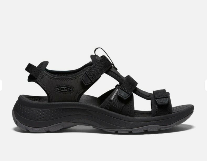 KEEN　キーンウィメンズ 　ASTORIA WEST OPEN TOE　ウィメンズ アストリア ウエスト オープン トゥ サンダルBLACK/BLACK　サンダル　ライフスタイル　フェミニンデザイン　アウトドア　キャンプ　サマー