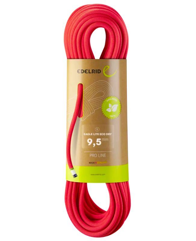 ★EDELRID エーデルリッド　イーグルライトエコドライ　エコドライ　9.5mm　軽さと操作性　50M　ファイヤ