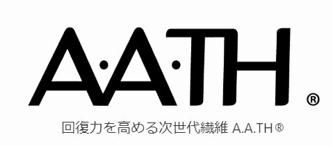 AATH&#174;とは、フォトルミネセンス構造を応用した新世代の繊維です。 フォトルミネセンス（ p h o t l u m i n e s c e n c e : P l ）とは、物質が光子（フォトン）を吸収した後、光を再放する現象です。太陽光や人体からの熱などのフォトン（光子）によって伝わるエネルギーを吸収し、そのエネルギーを変換・再放射する機能です。　変換されたエネルギーは、人体へやさしい幅広い波長で再放されます。回復力を高める次世代繊維 A.A.TH