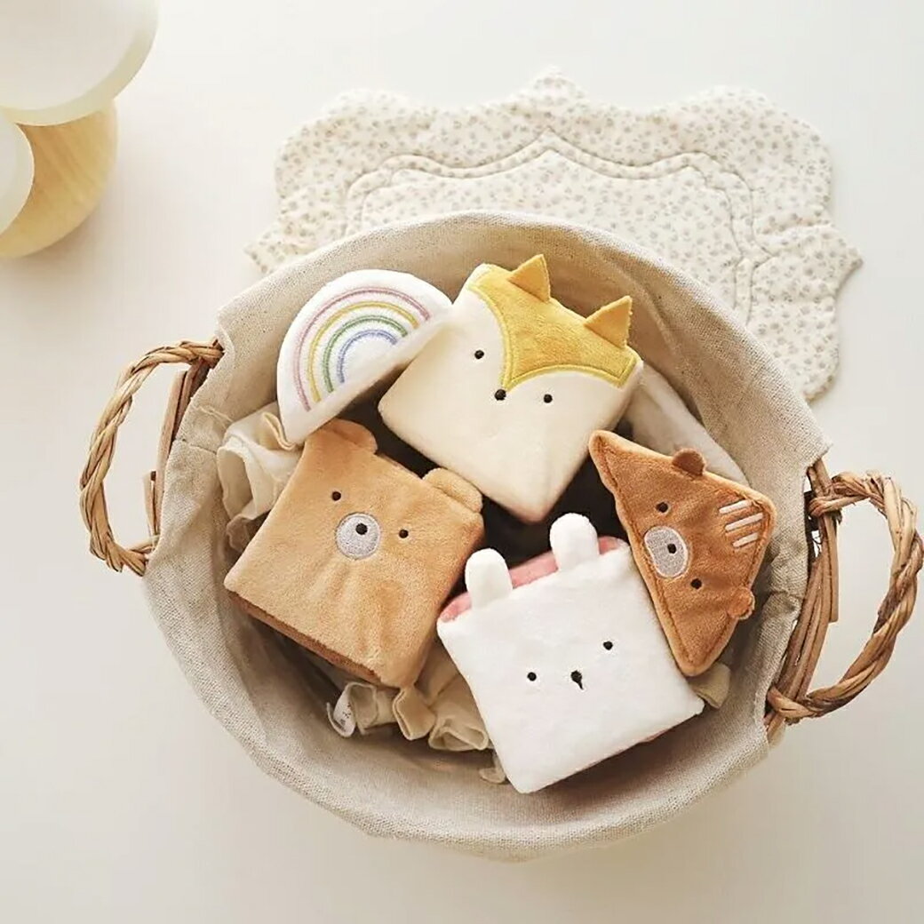 【18日~10%offクーポン】出産祝い 赤ちゃん おもちゃ amanoppo あまのっぽ もちふわブロック cocory friends ココリー 布 ブロック つみき 0歳 記念日 ギフト プレゼント 誕生日 こども 子供 ベビー 布おもちゃ かわいい どうぶつ カラビナ ベビーカー 音 鳴る
