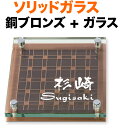 表札 ガラス表札 ソリッドガラス 機能門柱用 戸建て カットガラス/透明フラットガラス 銅ブロンズ 腐蝕加工/イブシ調仕上げ 格子模様 文字-白 200×200 26.5mm/化粧ビスを除く 日本語-なごみ体/英字-ドラゴン体 存在感 立体感 2層構造 選べる背面 正方形 SGL-BY-532