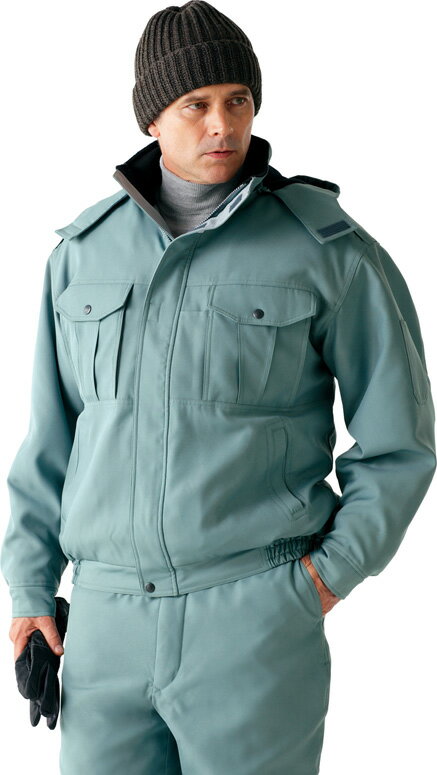 48140 エコ防寒ブルゾン(フード付) 防寒着 防寒ウェア 自重堂 Jichodo S〜5L ポリエステル100%