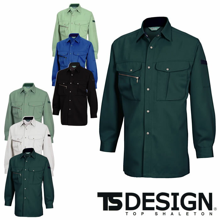 樂天商城 - 7115 長袖シャツ ts デザイン 藤和 TS DESIGN 秋冬作業服 作業着 【社名刺繍無料】 S M L LL 3L 4L 5L ポリエステル100％
