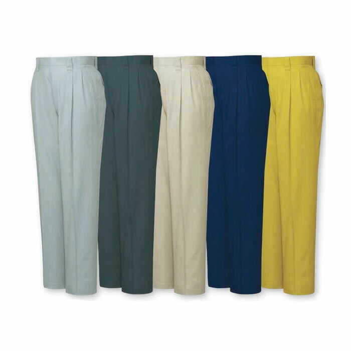 樂天商城 - 46201 ツータックパンツ （自重堂） 70〜120 ソフトサマーツイル ポリエステル60% 綿40%