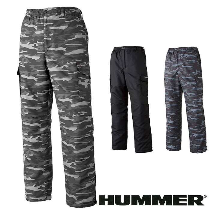 114125 HUMMER 裏フリースカーゴパンツ 防寒着 防寒ウェア M〜5L ポリエステル100%